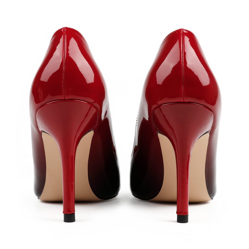 JOY IN LOVE Pumps for Women 3.5" Stiletto High Heels Pointy Toe Pumps Shoes Red Black 9US - Image 3